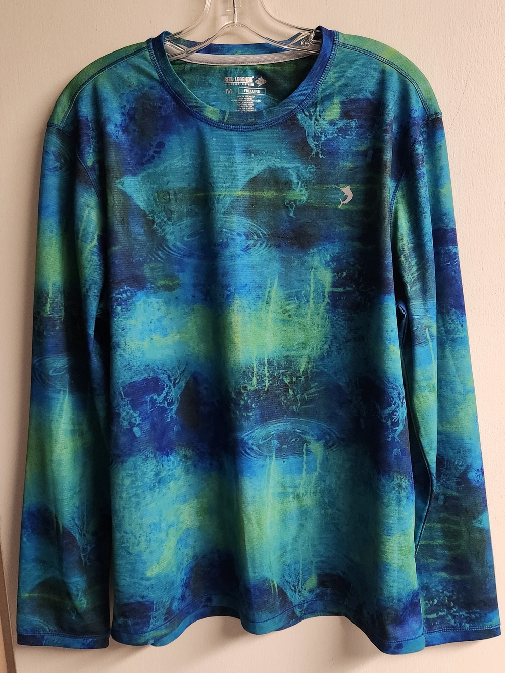 Reel Legends Blue & Green Abstract-Print Long Sleeve Tee